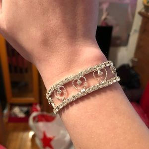 Rhinestone Heart Bracelet